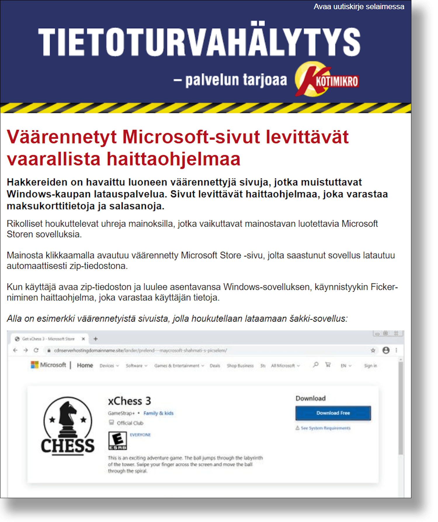 KotiMikron Tietoturvahälytys. KotiMikron Tietoturvahälytys.